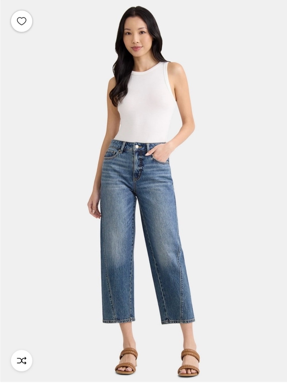 Time and Tru Cropped Straight-Leg Jeans - Blue
